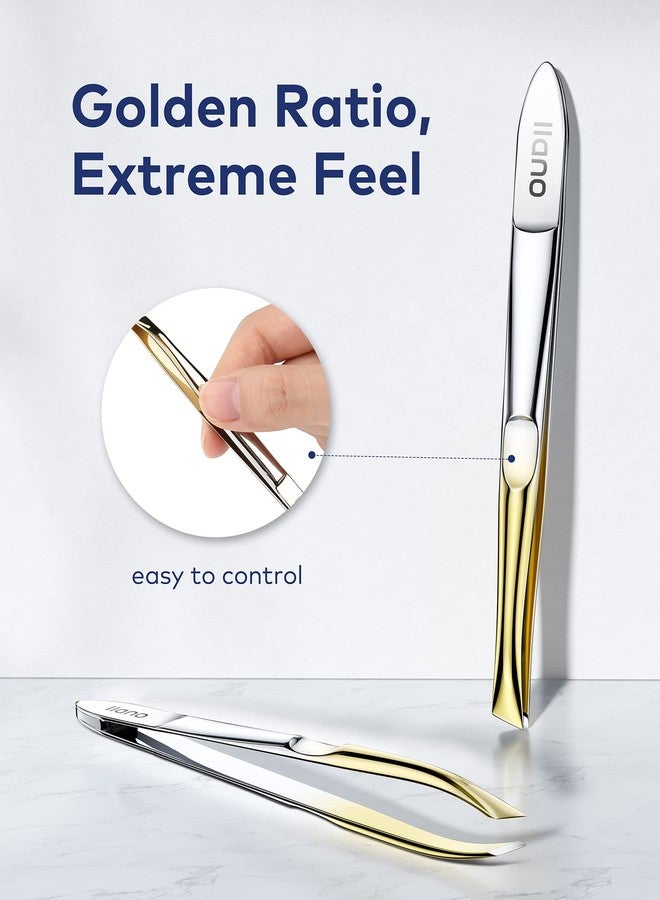 llano Tweezers, Professional Precision Eyebrow Tweezers for Women and Men, Stainless Steel Slanted Hair Removal Plucker Makeup Tool for Brow, Facial Hair, Blackhead and Splinter - Image 2