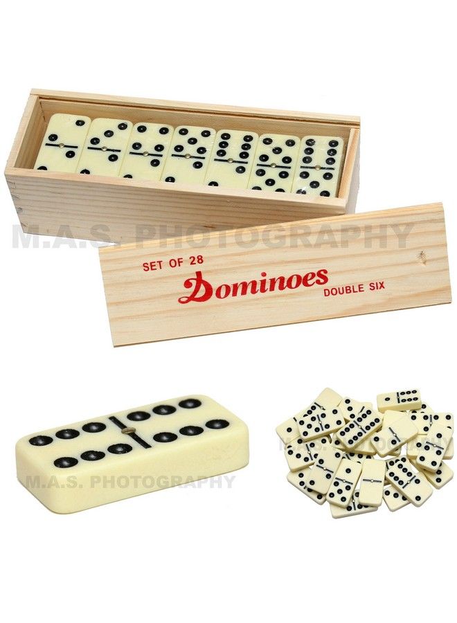 CHH بلاط مزيف بحجم جامبو مزدوج 6 مع دوّار في صندوق خشبي كريم - Image 2