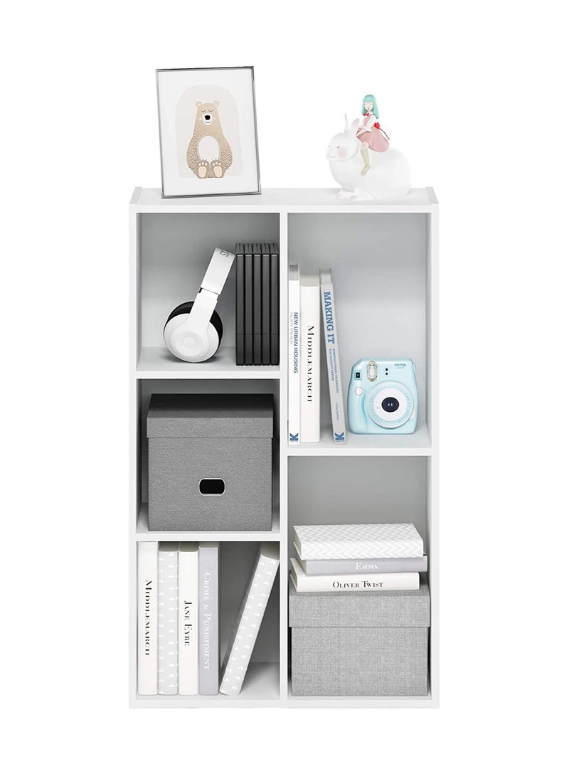 Eworld 5 Cube Reversible Open Shelf Free Standing Book Case Storage Rack for Home and Office Use - Image 4