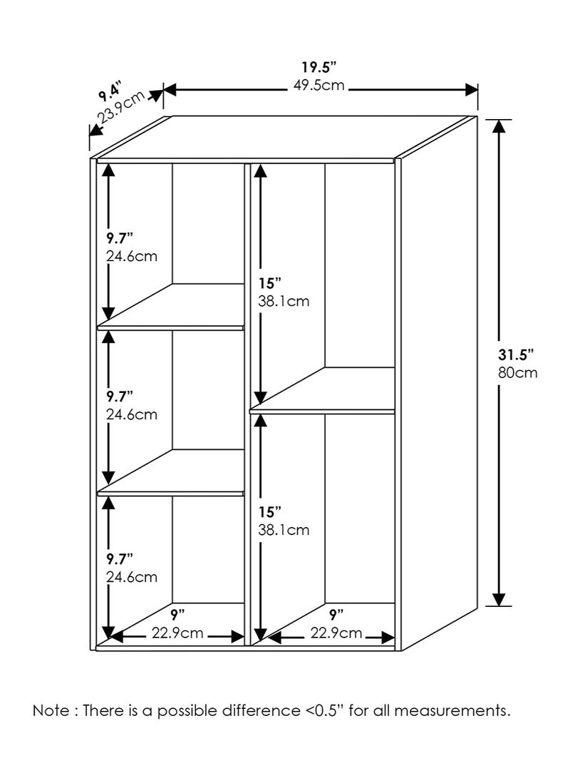 Eworld 5 Cube Reversible Open Shelf Free Standing Book Case Storage Rack for Home and Office Use - Image 2