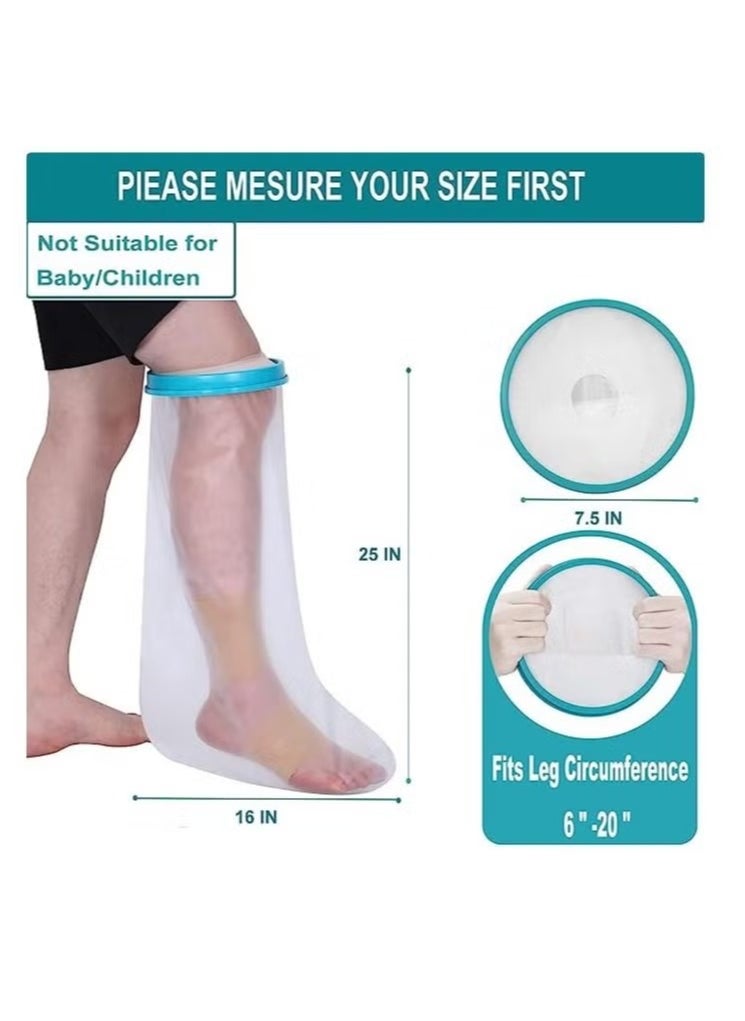Generic Cast Cover For Shower Leg Adult Waterproof Cast Protector For Foot Reusable Shower Boot Cast Bag For Leg Cast Leg Cover For Showering After Surgery Watertight Seal To Keep Cast And Bandage Dry  - Image 2
