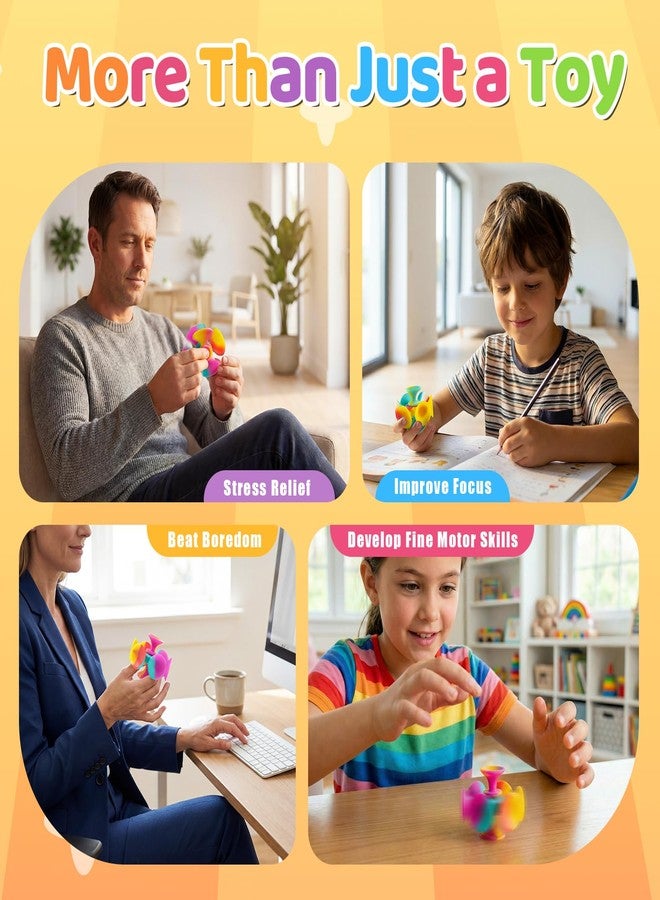 Kiditos Suction Cup Spinner Toys, 4 Pack Sensory Fidget Toys for Toddlers, Kids & Adults, Screen-Free Stick and Spin Toy for Window, Table, Bathtub, Car Rides, Travel, Office Desk, Party Play - Image 5