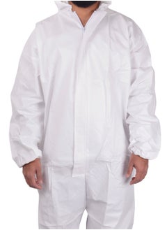 Safety Plus World Disposable Coverall Type 5/6 (12 Pieces) With hood, elastic wrist, ankle, Elasticated waist for optimum fit to body, zipper with flap over & adhesive tape  - Image 1