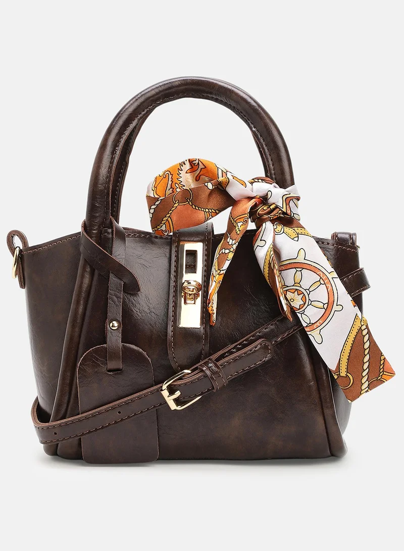 Haute Sauce Solid Interlock Regular Vegan Leather Hand Bag For Women