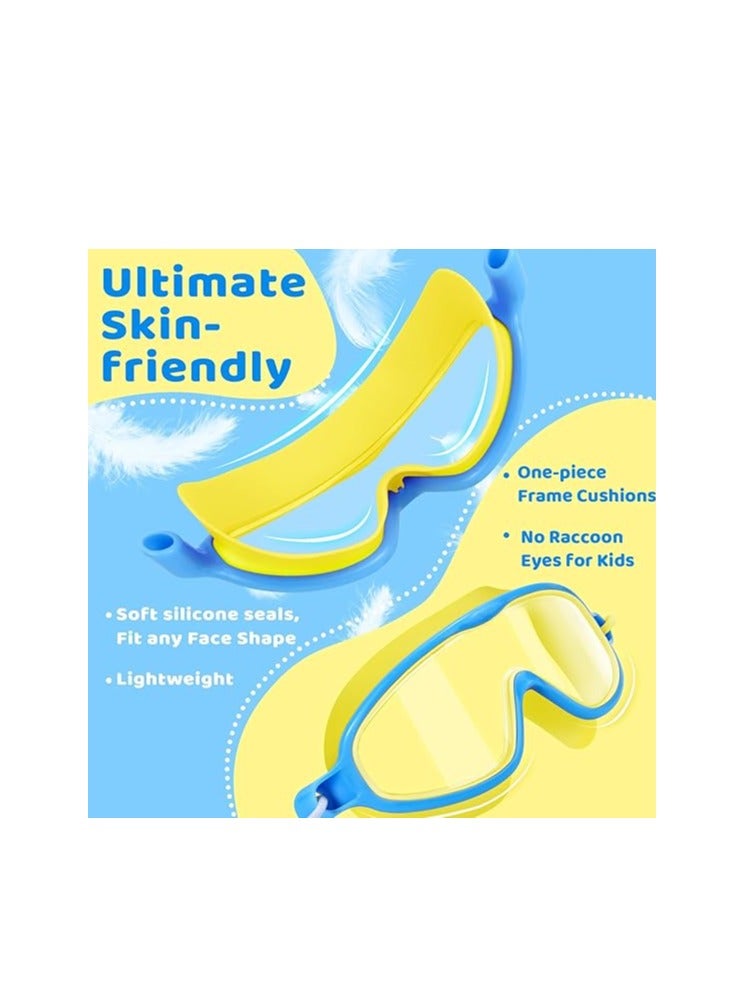 Excefore Kids Swim Goggles 2 Pack, Wide View Swimming Goggles with Bungee for Child 3-15, Anti Fog&UV No Leaking Goggles for Boys Girls - Image 5