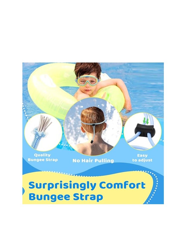 Excefore Kids Swim Goggles 2 Pack, Wide View Swimming Goggles with Bungee for Child 3-15, Anti Fog&UV No Leaking Goggles for Boys Girls - Image 3