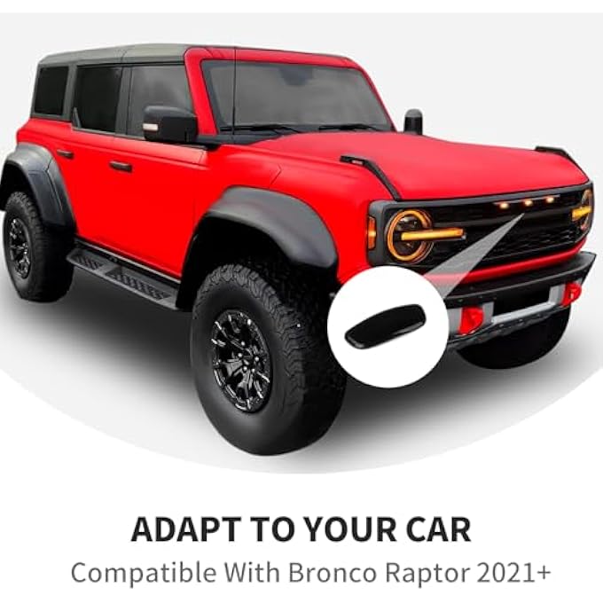 rayihni Grille Light Covers Compatible With Bronco Raptor 20222025 Front Grille Lamp Guard Trim Bezels Decoration Accessories For Bronco Raptor Exterior AccessoriesSmoke Dark - Image 5