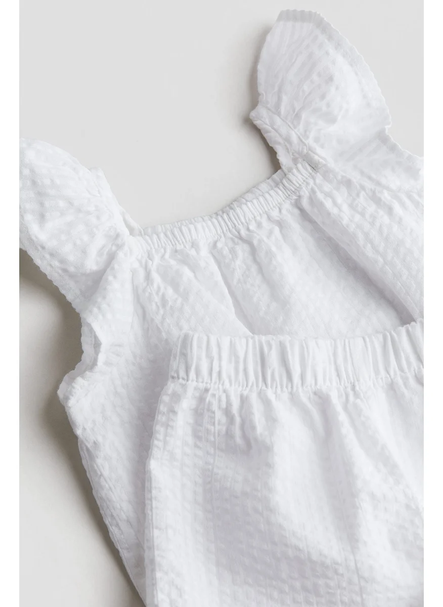 H&M Kids Striped Ruffle Sleeve Dress & Shorts Set