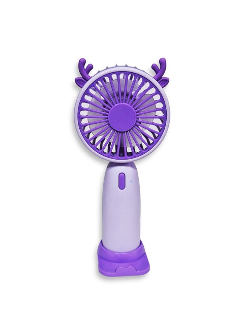 Mini handheld fan YL-106A , cute design with bright and purple colour , small size and easy to carry by hand or put in bag, equipped with USB rechargeable battery, on/off button 3 speeds with LED light, nice summer and birthday gift for kids and adults, high quality and easy to use