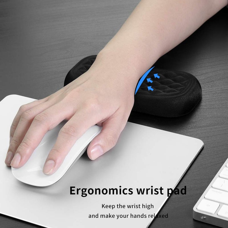 Vaydeer Mouse Wrist Rest Pad, Memory Foam Hand Rest Support Padded for Office, Computer, Laptop, Typing and Wrist Pain Relief and Repair (5.91 inch, Black) - Image 4