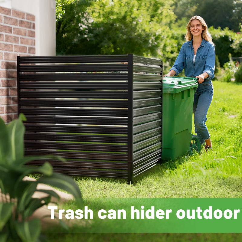 CLEASO 1 Panel No-Dig Metal Privacy Fence Screen, 48" H Ã— 60" W Outdoor Air Conditioner Fence, Rustproof AC Unit Cover to Hide Trash Bins, Pool Equipment Enclosure, Decorative Garden, Patio & Backyard - Image 3