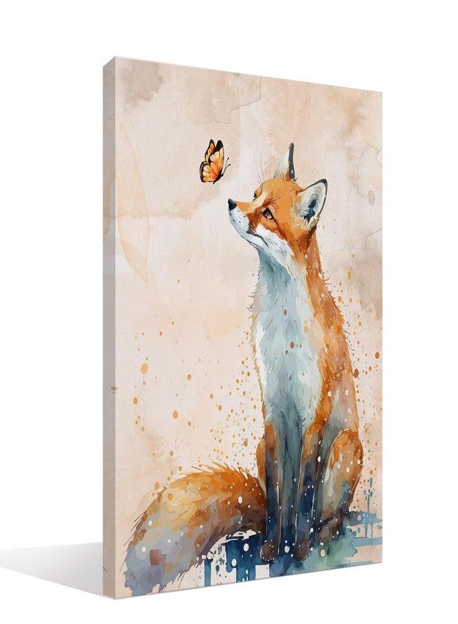 BIWSHA Fox Printable Wall Art Decor,Woodland Fox Animal Nursery Wall Art Prints,Rustic Animal Canvas Wall Art for Bedroom Kitchen Living Room Baby Boy Nursery Decor,11x14 Inch - Image 1