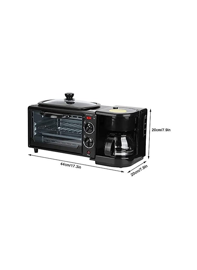 Generic - 3-in-1 Breakfast Machine: Multifunctional Breakfast Station with Griddle, Toaster, Oven, and Coffee Maker for Home and Office Use - Image 1