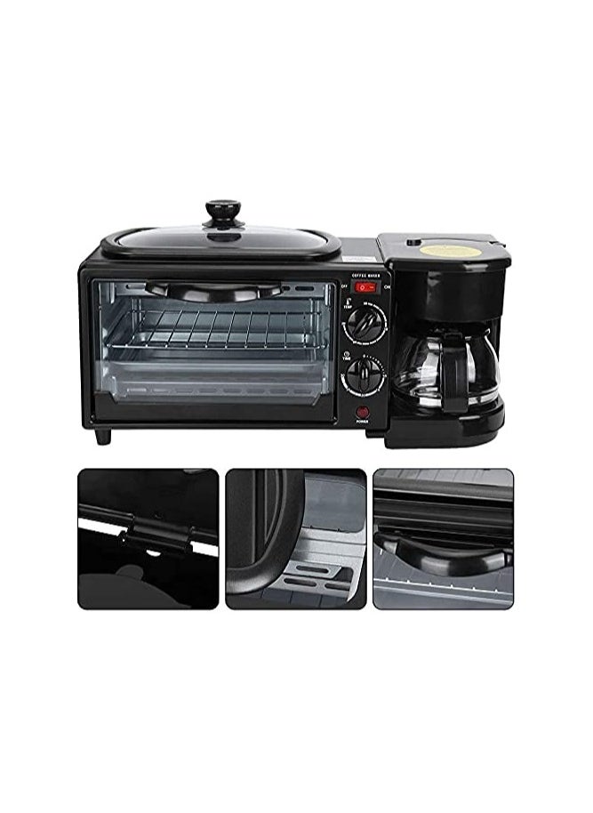 Generic - 3-in-1 Breakfast Machine: Multifunctional Breakfast Station with Griddle, Toaster, Oven, and Coffee Maker for Home and Office Use - Image 1