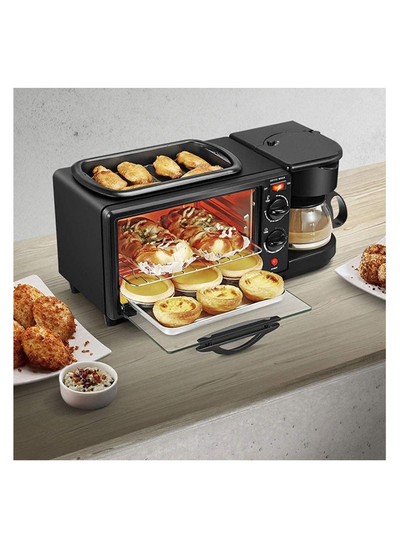 Generic - 3-in-1 Breakfast Machine: Multifunctional Breakfast Station with Griddle, Toaster, Oven, and Coffee Maker for Home and Office Use - Image 1