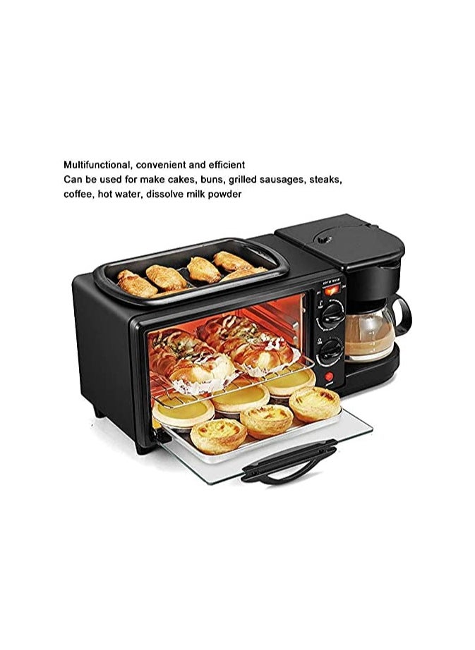 Generic - 3-in-1 Breakfast Machine: Multifunctional Breakfast Station with Griddle, Toaster, Oven, and Coffee Maker for Home and Office Use - Image 1