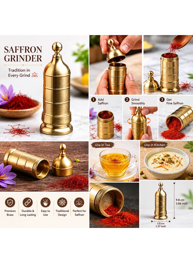 MIRFA Premium Brass Handheld Saffron Grinder Mill - Image 4