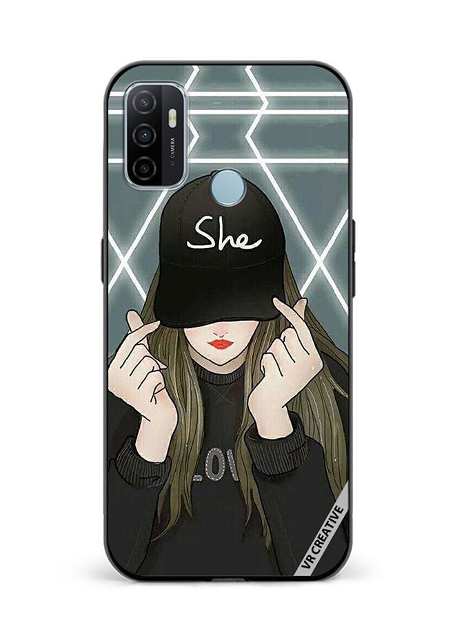 Protective Case Cover For Oppo A53 She On Cap Design Multicolour