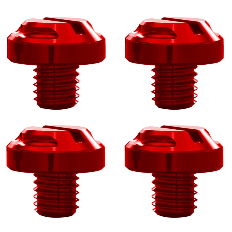 AVERZELLA 4pcs Motorcycle Red Mirror Hole Plugs 2 Regular+2 Reverse M8x1.25 (Red, M8>2 regular + 2 reverse)