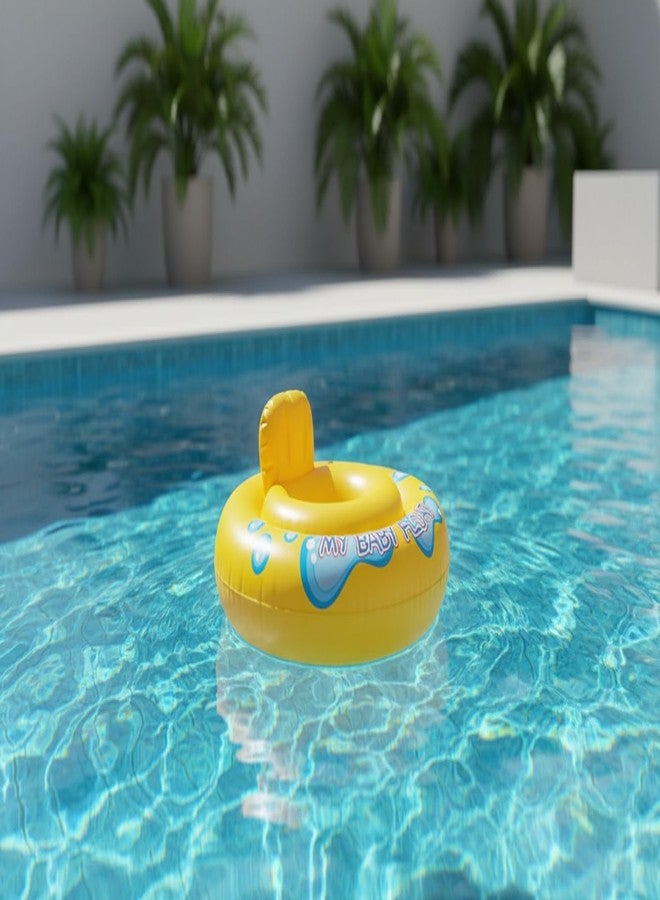 SVS ONLINE Kids Inflatable Cartoon Swim Ring with Seat - Pink Baby Pool Float (Baby Yellow) - Image 5