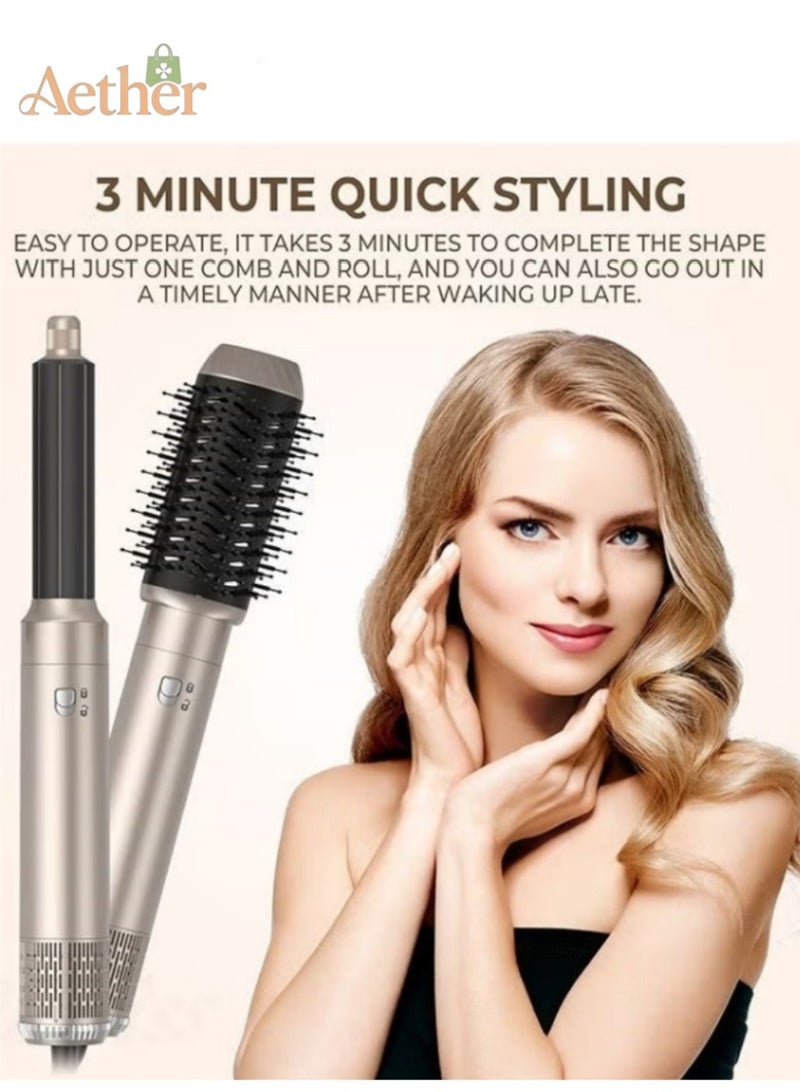AETHER 6 In 1 Hair Multi Styler Removable Hair Dryer Brush Air Curler Air Curling Wrap Styler, Air Styler Set for Drying Curling Straightener Brush Hair Dryer Hair Dryer Hair Dryer Brush for All Hair - Image 5