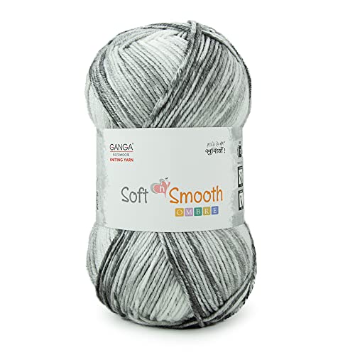 Ganga Acrowools Soft N Smooth Ombre Intelligent Dk Weight Yarn with Super Soft&Smooth Texture,Comes with an Ombre Effect for Your Projects. Shade No-Sso003, 100 Gram, Multicolour - Image 1