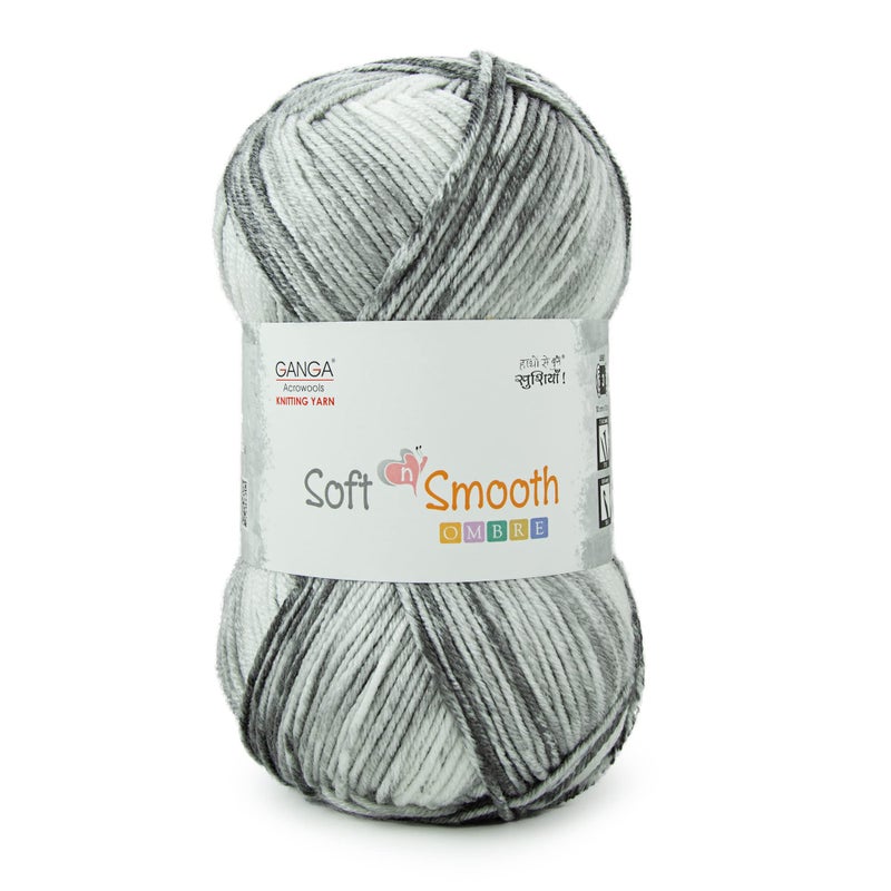 Ganga Acrowools Soft N Smooth Ombre Intelligent Dk Weight Yarn with Super Soft&Smooth Texture,Comes with an Ombre Effect for Your Projects. Shade No-Sso003, 100 Gram, Multicolour - Image 3