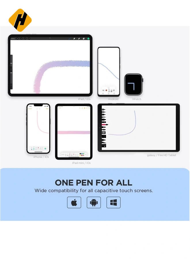 HuHa Stylus Pens for iPad Pencil, Capacitive Pen with Magnetic Cap, Universal for Apple/iPhone/ipad pro/Mini/Air/Android/Microsoft/Surface and Other Touch Screens, White  - Image 2