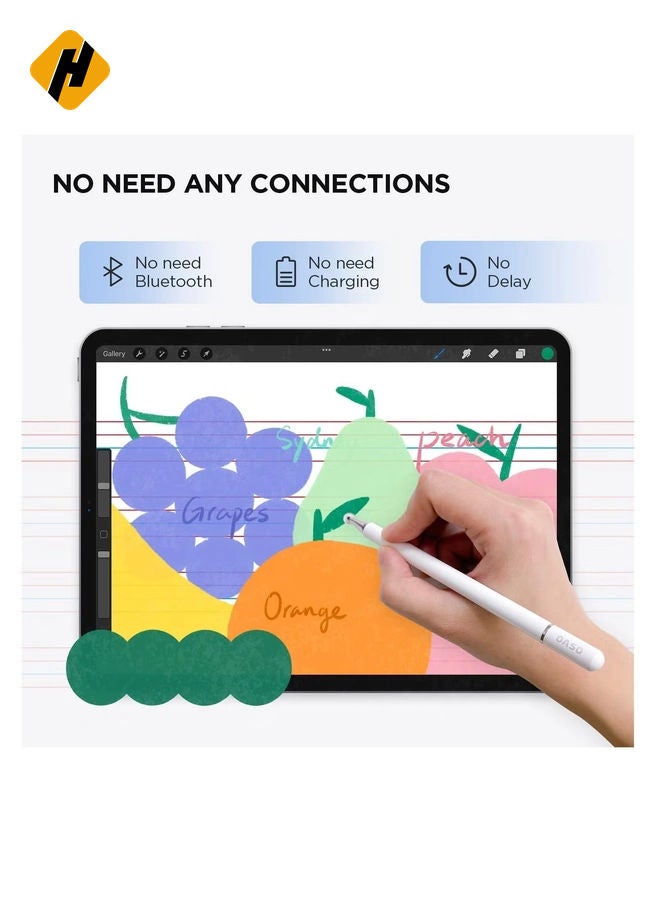 HuHa Stylus Pens for iPad Pencil, Capacitive Pen with Magnetic Cap, Universal for Apple/iPhone/ipad pro/Mini/Air/Android/Microsoft/Surface and Other Touch Screens, White  - Image 3