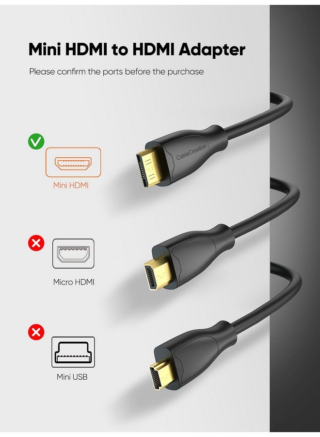 CableCreation Mini Hdmi To Hdmi Cable 0.5Ft Mini Hdmi Male To Hdmi Female Adapter Support 4K 60Hz 3D For Camera Camcorder Graphics Card Laptoptablet Hdtvprojector 0.5Ft Black - Image 5