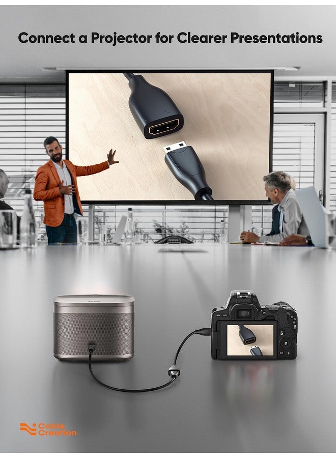 CableCreation Mini Hdmi To Hdmi Cable 0.5Ft Mini Hdmi Male To Hdmi Female Adapter Support 4K 60Hz 3D For Camera Camcorder Graphics Card Laptoptablet Hdtvprojector 0.5Ft Black - Image 4