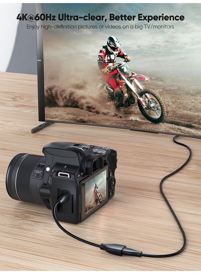 CableCreation Mini Hdmi To Hdmi Cable 0.5Ft Mini Hdmi Male To Hdmi Female Adapter Support 4K 60Hz 3D For Camera Camcorder Graphics Card Laptoptablet Hdtvprojector 0.5Ft Black - Image 3