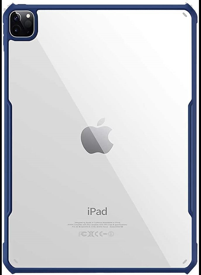 Ultra-Slim Flexible TPU + Acrylic Airbag Drop Prevention Clear Case, Supports Apple Pencil Wireless Charging for iPad Pro 12.9 2020 (Blue)