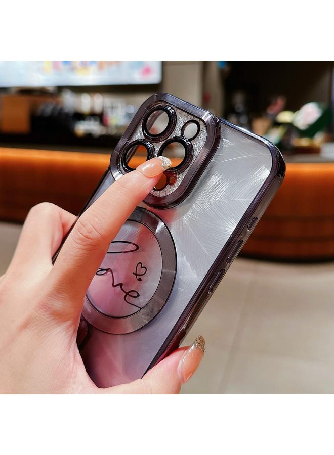 Zaboon Case For iPhone 11 Dual-Love Feather Gradient Glitter Magsafe TPU Phone Case - Image 5