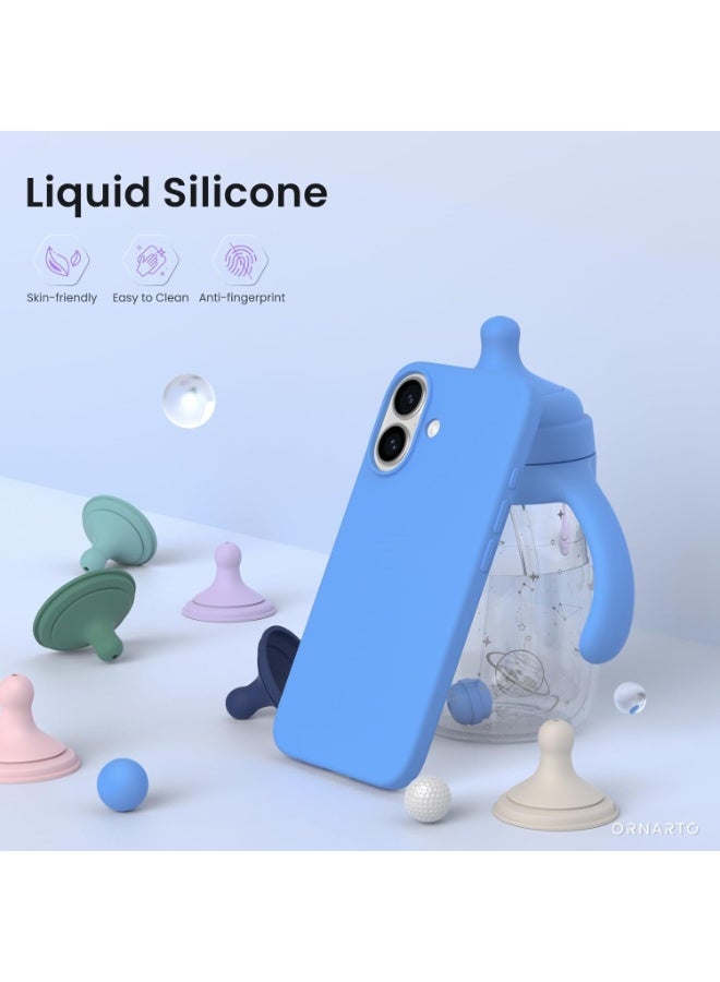 Ultra Slim Silicone Phone Case Compatible with iPhone 17 - Shockproof Phone Case with Soft Anti-Scratch Microfiber Lining-(Sky Blue) - Image 2