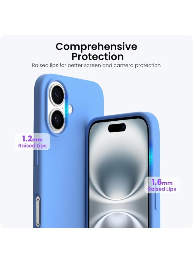 Ultra Slim Silicone Phone Case Compatible with iPhone 17 - Shockproof Phone Case with Soft Anti-Scratch Microfiber Lining-(Sky Blue) - Image 3