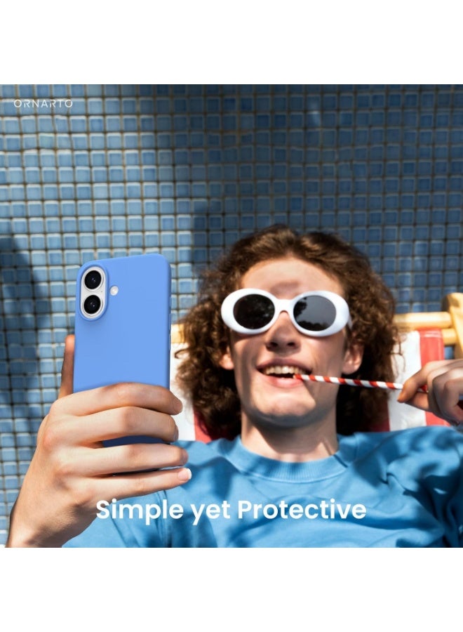 Ultra Slim Silicone Phone Case Compatible with iPhone 17 - Shockproof Phone Case with Soft Anti-Scratch Microfiber Lining-(Sky Blue) - Image 4