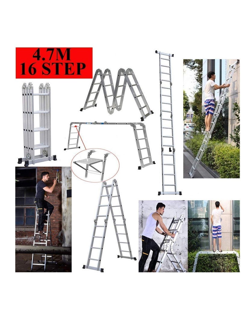 ABBASALI Multi Purpose Folding Extension Ladder  15.5ft  - Image 5