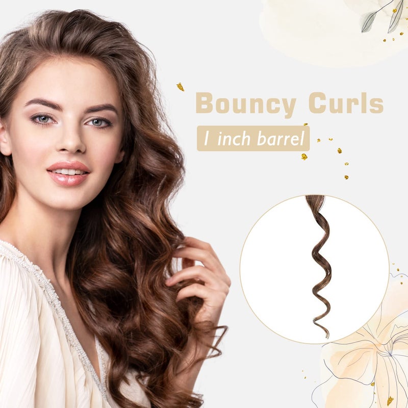Hoson 1 Inch Curling Iron, Dual Voltage Hair Curling Iron Heat up to 450Â°F, Professiona Curling Wand Ceramic Tourmaline(Champagne Gold) - Image 2