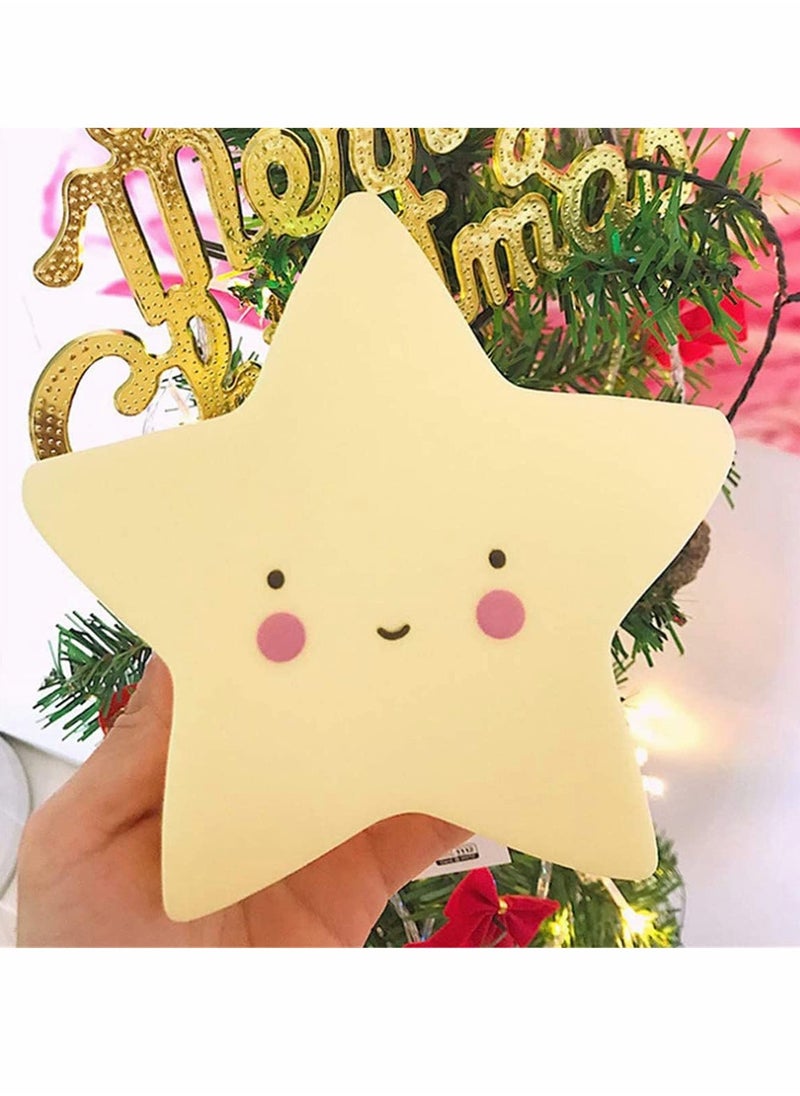 Excefore - Battery Cartoon Head lovely Lamp LED Night Light Nursery Bedroom Desk, lovely Lamp for Kids Children Baby Girls Toddlert (Star) - Image 1