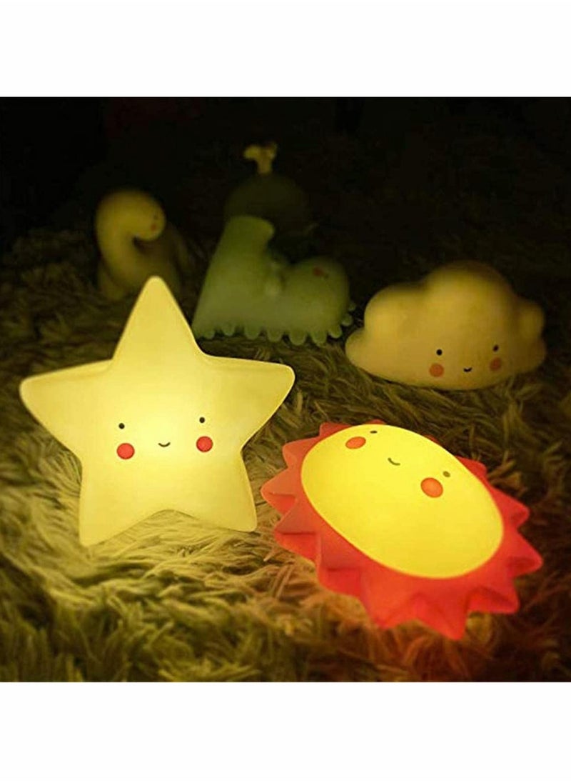 Excefore - Battery Cartoon Head lovely Lamp LED Night Light Nursery Bedroom Desk, lovely Lamp for Kids Children Baby Girls Toddlert (Star) - Image 1