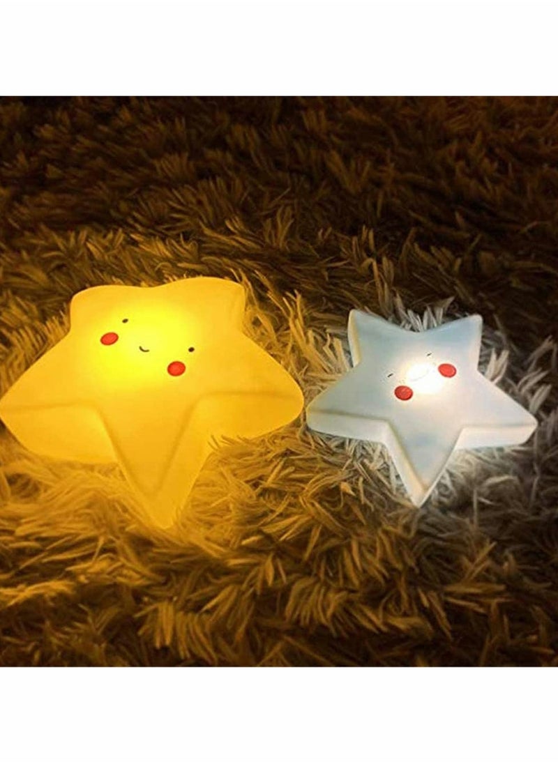 Excefore - Battery Cartoon Head lovely Lamp LED Night Light Nursery Bedroom Desk, lovely Lamp for Kids Children Baby Girls Toddlert (Star) - Image 1