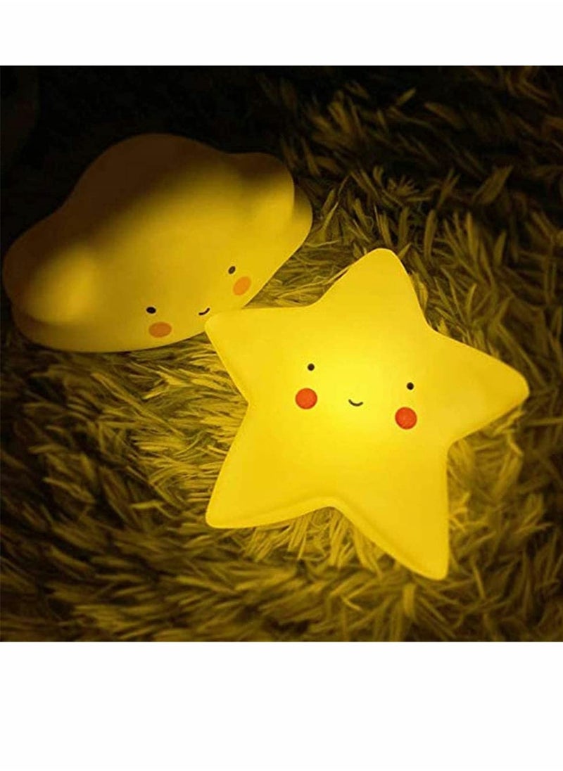 Excefore - Battery Cartoon Head lovely Lamp LED Night Light Nursery Bedroom Desk, lovely Lamp for Kids Children Baby Girls Toddlert (Star) - Image 1