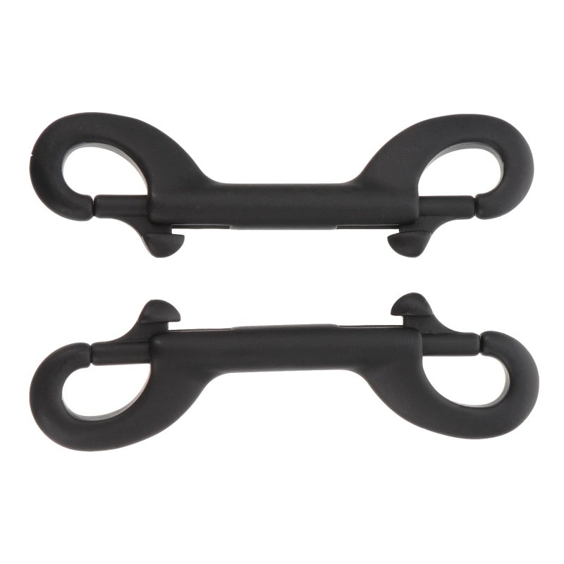 2 Pcs 90mm Black Stainless Steel Double Ended Bolt Snap Hooks Heavy Duty Swivel Clips - Image 2