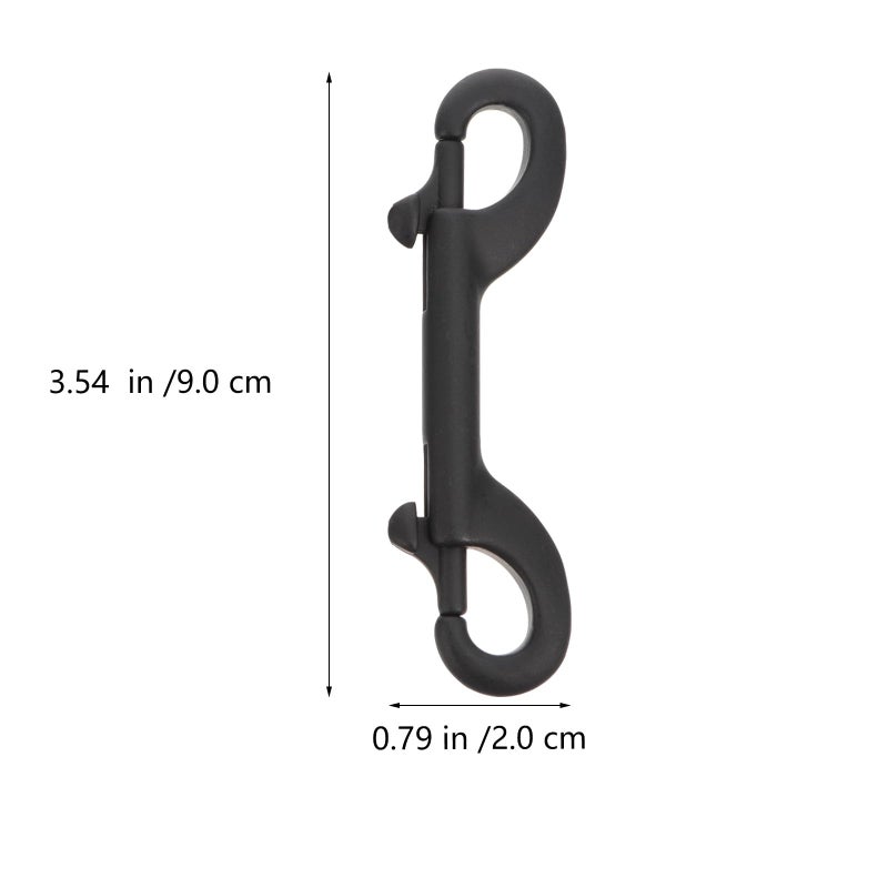 2 Pcs 90mm Black Stainless Steel Double Ended Bolt Snap Hooks Heavy Duty Swivel Clips - Image 3