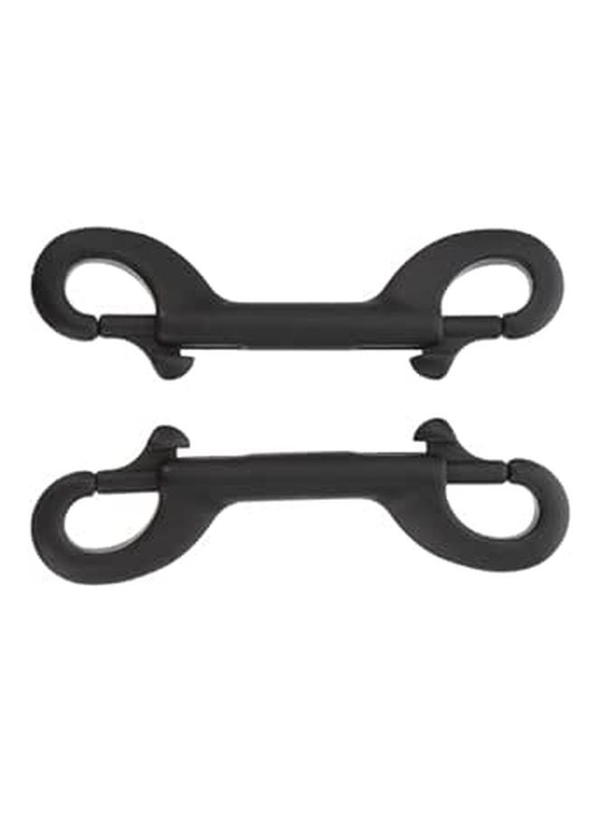 2 Pcs 90mm Black Stainless Steel Double Ended Bolt Snap Hooks Heavy Duty Swivel Clips - Image 1