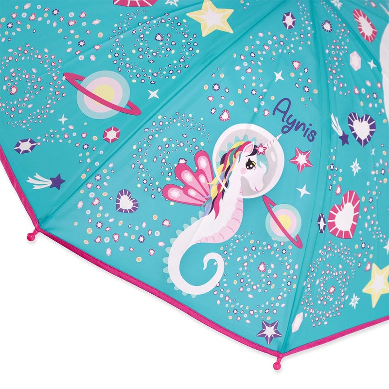 Milk & Moo Kids Umbrella, 8 Ribs Folding Umbrella for Children, 65cm, Milkyway Ayris Design, Metal Ribs, Snap Strap for Easy Storage - Image 5