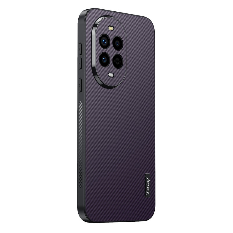 Carbon Fiber Pattern Faux Leather Phone Case for Huawei Mate 70 Pro, Shockproof Anti-Fingerprint Cover - Image 4