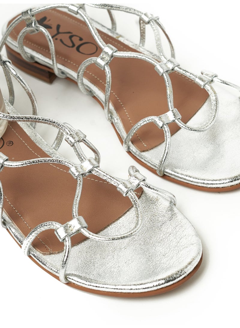 Y.so Women’s Gladiator Sandals with Ankle Wrap – Flat Lace-Up Summer Sandals - Image 4