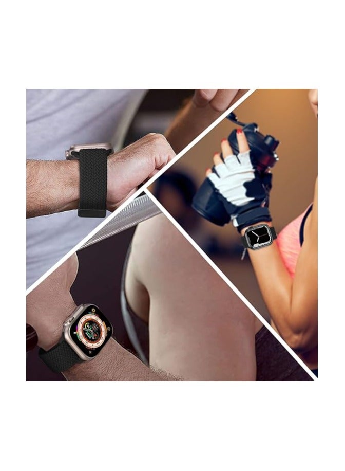 سوار رياضي منفرد لساعة أبل ألترا 49 مم 46 مم 45 مم 44 مم 42 مم للنساء والرجال، سوار معصم قابل للتعديل من النايلون المرن المغناطيسي لساعة آي ووتش ألترا 2 SE Series 10 9 8 7 6 5 4 3 2 1 - Image 2
